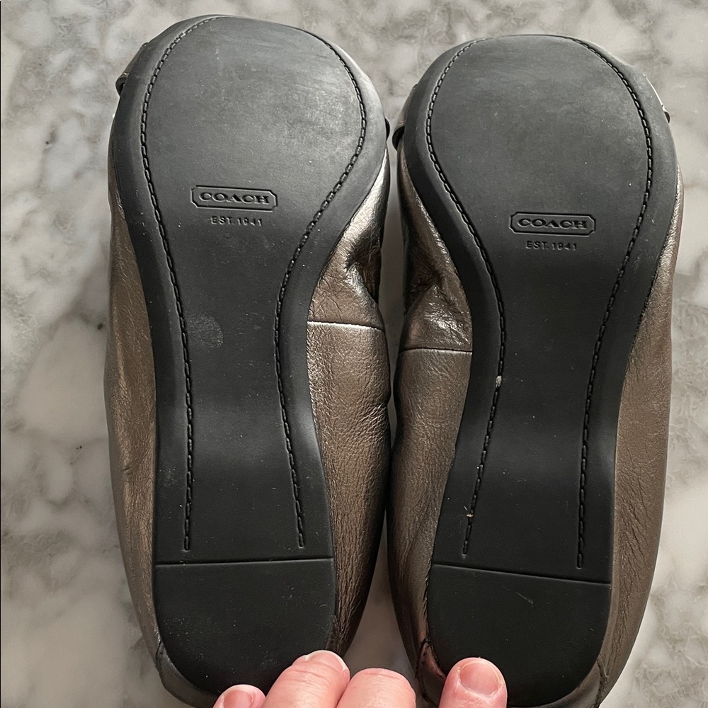 Coach Metallic Silver Women's Flats - Picture 5 of 5